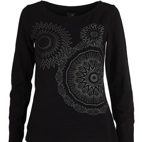 COLINE black t-shirt triple burst long sleeve tee shirt L - Picture 8 of 8